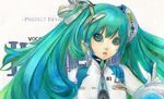  alien_(alienlolita) bad_id bad_pixiv_id bodysuit cable colored_pencil_(medium) green_eyes green_hair hair_ornament hatsune_miku highres long_hair project_diva_(series) traditional_media twintails vocaloid 