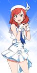  fingerless_gloves gloves hat kidachi looking_at_viewer love_live! love_live!_school_idol_project nishikino_maki open_mouth petticoat red_hair skirt slip_showing smile solo wonderful_rush 