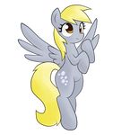  absurd_res alpha_channel amber_eyes bio-999 blonde_hair cutie_mark derpy_hooves_(mlp) equine female feral friendship_is_magic fur grey_fur hair hi_res horse mammal my_little_pony pegasus plain_background pony solo spread_wings transparent_background wings 
