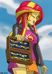  case clothing crimsonbugeye elements_of_harmony equestria_girls female friendship_is_magic hair human mammal my_little_pony open_mouth parody solo sunset_shimmer_(eg) sunset_shimmer_(mlp) two_tone_hair 