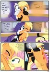  anal applejack_(mlp) blonde_hair blue_eyes blush comic cutie_mark dialog dildo english_text equine female feral fluttershy_(mlp) forced freckles friendship_is_magic fur green_eyes hair horn horse lesbian mammal my_little_pony open_mouth orange_fur pegasus pink_hair pony prodding purple_hair pyruvate rape rarity_(mlp) sex_toy smile strap strapon text unicorn vaginal white_fur wings yellow_fur 