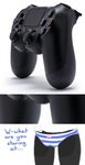  clothing controller english_text game_controller humor inanimate not_furry panties playstation playstation_4 ps4 shirt sony text underwear 