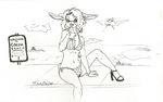  beach bikini clothing cloud clouds cocoa florida foxielove hi_res high_heels ice_cream lagomorph licking looking_at_viewer mammal navel rabbit seaside sitting solo sun swimsuit tight_clothing tongue wave waves 