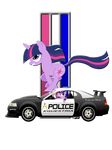  alpha_channel badge car cutie_mark equine female feral ford friendship_is_magic hair horn mammal multi-colored_hair my_little_pony notepad pedro992 plain_background police police_badge police_car police_officer purple_eyes purple_hair running solo transparent_background twilight_sparkle_(mlp) unicorn vehicle 