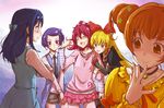  :d aida_mana annoyed arm_hug blonde_hair blue_hair blush closed_eyes crossed_arms dokidoki!_precure hair_twirling harem hishikawa_rikka jealous kenzaki_makoto multiple_girls open_mouth orange_hair pink_hair ploki precure purple_hair regina_(dokidoki!_precure) smile tongue tongue_out yotsuba_alice yuri 