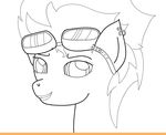  equine eyewear female friendship friendship_is_magic goggles horse line_art magic mammal monochrome my_little_pony pegasus piercing plain_background pony portrait side smile solo spitfire spitfire_(mlp) white_background wings wonderbolts_(mlp) 