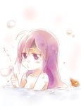  bathing bubble_blowing dust_of_osiris dust_of_osiris_revised facial_mark forehead_mark hair_down jitome long_hair melty_blood nude o3o purple_eyes purple_hair ringed_eyes rubber_duck six_(fnrptal1010) solo tsukihime 