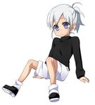  age_regression child loose_socks melty_blood purple_eyes riesbyfe_stridberg short_ponytail shorts silver_hair six_(fnrptal1010) socks sweater tsukihime younger 