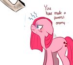  blue_eyes blush cutie_mark english_text equine female feral friendship_is_magic fur hair horse lilmisstv mammal my_little_pony pink_fur pink_hair pinkamena_(mlp) pinkie_pie_(mlp) plain_background pony solo tears text water_chute white_background 