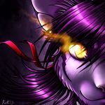  abstract_background cat feline hair mammal purple_hair ratte ribbons silas yellow_eyes 