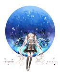  amulet1998 detached_sleeves gears hatsune_miku highres kneehighs long_hair necktie shoes skirt solo twintails very_long_hair vocaloid white_hair 