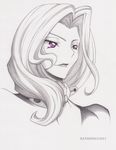  bad_deviantart_id bad_id code_geass cornelia_li_britannia katbjorky long_hair portrait purple_eyes smile solo spot_color traditional_media 