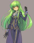  aoki_(fumomo) c.c. code_geass cosplay gloves green_hair long_hair solo yellow_eyes zero_(code_geass) zero_(code_geass)_(cosplay) 