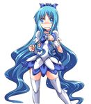  blue blue_eyes blue_hair blue_skirt brooch cure_marine dress hachikumo hair_ornament heart heartcatch_precure! jewelry kurumi_erika long_hair magical_girl precure ribbon skirt solo sweatdrop thighhighs very_long_hair white_legwear wrist_cuffs 