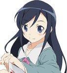  aragaki_ayase black_eyes black_hair blood blush face knife long_hair ore_no_imouto_ga_konna_ni_kawaii_wake_ga_nai school_uniform umanosuke 