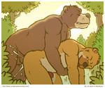  anal_penetration anthro artdecade balls bear biceps chubby cum cum_in_ass cum_inside do_not_distribute erection forest fur gay grizzly_bear male mammal muscles nude outside penetration penis precum sex tree 