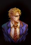  absurdres bad_id bad_pixiv_id blonde_hair formal hat highres jojo_no_kimyou_na_bouken kilva_lollop kira_yoshikage necktie red_eyes suit 