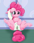  camel_toe diaper equine female feral friendship_is_magic fur hair horse kiriya mammal my_little_pony pink_fur pink_hair pinkie_pie_(mlp) pony sitting solo spread_legs spreading wet 