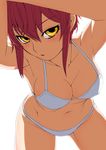  armpits bare_shoulders bikini breasts cleavage foreshortening kaibutsu_oujo kouda_tomohiro large_breasts red_hair riza_wildman short_hair solo swimsuit 