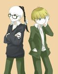  bad_id bad_pixiv_id blonde_hair glasses jeff_andonuts kamiture male_focus mother_(game) mother_2 multiple_boys ponytail poo_(mother_2) 