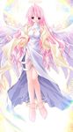  angel barefoot blush feet long_hair pink_hair tagme wings 