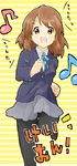  bad_id bad_pixiv_id brown_eyes brown_hair hirasawa_yui k-on! marching moke_(rotary) musical_note panties panties_under_pantyhose pantyhose school_uniform short_hair solo translated underwear upskirt 