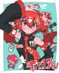  08sami80 baguette bandage_on_hair bread chimera drill_hair food hair_ornament hairclip igaku_(utau) kasane_teto kasane_teto_(sv) looking_at_viewer mesmerizer_(vocaloid) number_tattoo pearto red_trim synthesizer_v tattoo twin_drills utau v wings 