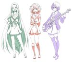  guitar instrument long_hair mask multiple_girls multiple_monochrome nagato_yuki shin'ya_(shin'yanchi) surgical_mask suzumiya_haruhi suzumiya_haruhi_no_yuuutsu thighhighs tsuruya very_long_hair zettai_ryouiki 