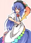  bow bowtie hat hinanawi_tenshi long_hair maiku open_mouth solo sword sword_of_hisou touhou weapon 