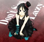  akiyama_mio black_eyes black_hair blue_legwear don't_say_&quot;lazy&quot; dress eiji_(eiji) hat high_heels k-on! mini_hat mini_top_hat pantyhose shoes skirt solo striped top_hat 