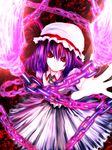  chain hat highres purple_hair rasha red_eyes remilia_scarlet short_hair solo touhou 