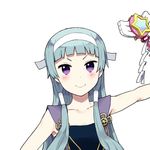  bangs blue_hair hairband kannagi nagi non-web_source official_art purple_eyes solo wand 