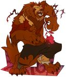  abs anthro beast_(disney) beauty_and_the_beast biceps canine clothing disney feline flower fur hair horn human kuma male mammal muscles paws pecs rose shirt solo the_beast transformation 