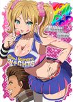  bad_id bad_pixiv_id blonde_hair blood blood_on_face breasts brown_hair candy cheerleader cleavage clothes_writing copyright_name crop_top eyelashes food green_eyes huge_breasts juliet_starling lollipop lollipop_chainsaw long_hair midriff miniskirt navel nick_carlyle severed_head skirt solo_focus thighhighs twintails watch white_legwear wristband wristwatch yuuga_(cherrybomb-g) 