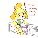  ! animal_crossing blush butt canine dog female isabelle_(animal_crossing) katestrife mammal nintendo panties panties_down sex_toy underwear unknown_artist unprofessional_behavior vibrator video_games 