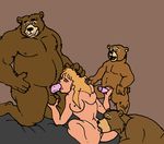 ball_fondling balls bear bed belly biceps big_penis bisexual blonde_hair breasts brown_fur chubby cunnilingus erection eyes_closed fellatio female fur gangbang goldilocks grizzly_bear group group_sex hair handjob human human_on_anthro interspecies licking male mammal muscles oral oral_sex orgy pecs penis pussy sex tongue vaginal wolfwood1 young 