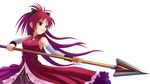  gatakk mahou_shoujo_madoka_magica ponytail red_eyes red_hair sakura_kyouko spear weapon white 