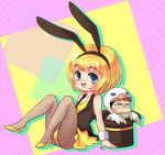  animal_ears armin_arlert bad_id bad_pixiv_id blonde_hair blush bunny_boy bunny_ears bunnysuit fishnet_pantyhose fishnets leotard otoko_no_ko pantyhose shingeki_no_kyojin shiratama_(shiratama_zenzai) short_hair solo usamin wrist_cuffs 