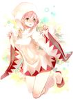  blush boots final_fantasy final_fantasy_v green_eyes hood kiisa long_sleeves magic open_mouth pink_hair robe short_hair solo white white_mage 