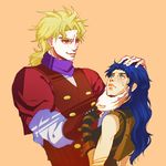  1girl blonde_hair blue_eyes blue_hair bteele dio_brando genderswap genderswap_(mtf) jojo_no_kimyou_na_bouken jonathan_joestar long_hair red_eyes 