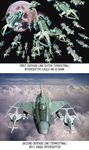  aircraft airplane cloud eagle_transporter english fleet flying highres iwasan jet luna_transporter lunar_interceptor mk-ix_hawk moon no_humans realistic science_fiction shado sky_one space space:_1999 space_craft ufo_(copyright) 