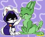  bunny_raven cute duo female feral lagomorph male mammal rabbit raven_(teen_titans) smile teen_titans xiantheferret 