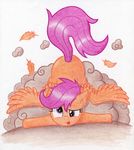  ass_up butt_in_the_air cloud crash cub cute dust dust_cloud equine feathers female feral friendship_is_magic hair horse looking_at_viewer mammal my_little_pony pegasus pony purple_eyes purple_hair scootaloo_(mlp) smile solo tongue tongue_out wings young 