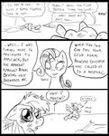  black_and_white comic dialog english_text equine eyes female feral freckles friendship_is_magic group hair horn horse inside mammal metal_(artist) monochrome my_little_pony pegasus pony rainbow_dash_(mlp) rarity_(mlp) text unicorn wings 