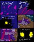  comic dialog duo english_text equine eyes female feral friendship_is_magic fur glowing glowing_eyes hair horn horse lying magic mammal metal_(artist) my_little_pony outside pony purple_fur purple_hair scratches text twilight_sparkle_(mlp) unicorn 