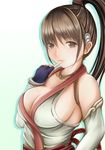  anegasaki_nene bad_id bad_pixiv_id breasts brown_eyes brown_hair cleavage cosplay fingerless_gloves gloves large_breasts long_hair looking_at_viewer love_plus mole mole_under_eye momiji_(ninja_gaiden) nannacy7 ninja_gaiden solo 