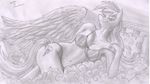 anthro anthrofied bra breasts cleavage clothed clothing cutie_mark english_text equine female friendship_is_magic grey_scale greyscale horse looking_at_viewer mammal metalfoxxx monochrome my_little_pony navel panties pegasus pony rainbow_dash_(mlp) solo text traditional_media underwear wings 