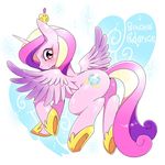  butt cute cutie_mark equine female feral friendship_is_magic horn looking_at_viewer mammal my_little_pony naoki princess_cadance_(mlp) simple_background solo text winged_unicorn wings 