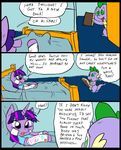  book comic dialog dragon duo english_text equine eyes female feral friendship_is_magic fur green_eyes hair horn horse inside male mammal metal_(artist) my_little_pony pony purple_eyes purple_fur purple_hair smile spike_(mlp) text twilight_sparkle_(mlp) unicorn 