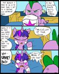  angry bandage blush comic crying dialog dragon duo english_text equine eyes female feral friendship_is_magic fur green_eyes hair horn horse inside male mammal metal_(artist) my_little_pony pony purple_eyes purple_fur purple_hair sad spike_(mlp) tears text twilight_sparkle_(mlp) unicorn 